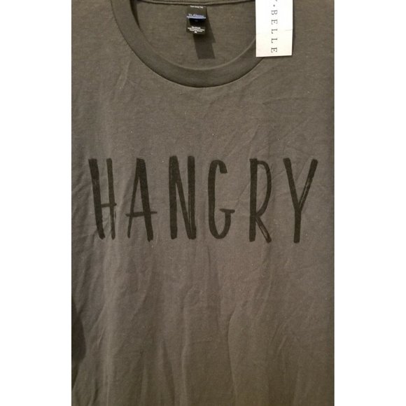 Ady Belle Womens Graphic T Shirt "Hangry" Dark Grey Size XL Soft 100% Cotton - Picture 2 of 5